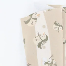 Dun Vilt Kerst Bedrukte 50X80 cm Sneeuwpop - Beige/Salie