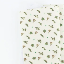 Christmas Printedsoft felt 50X80 cm Stars and Branches - Cream