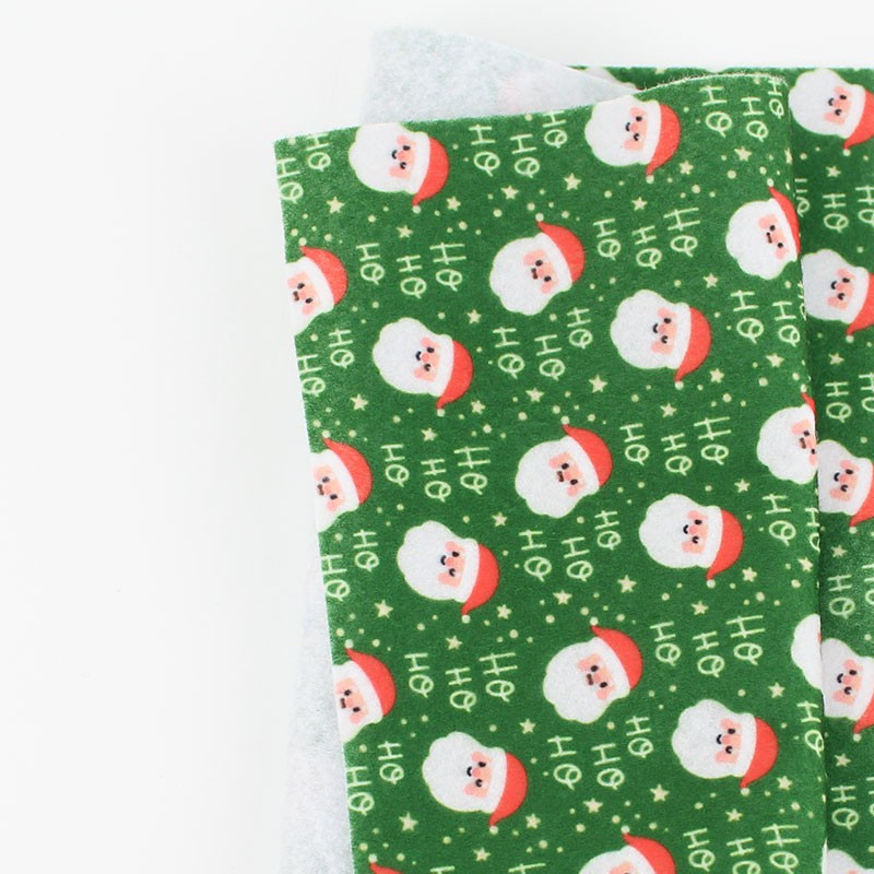 Christmas Printedsoft felt 50X80 cm Santa Claus - Billiard Green