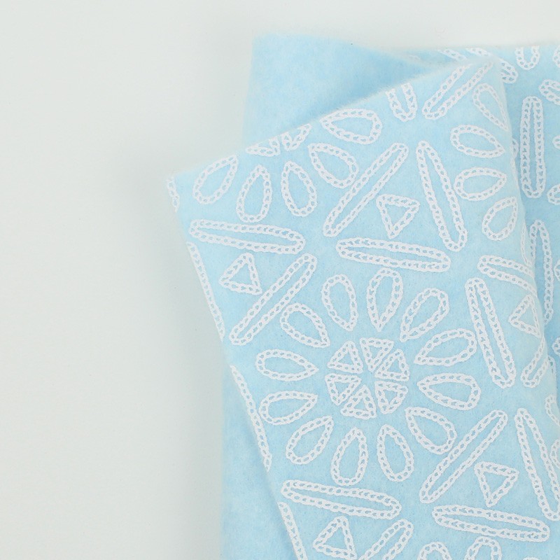 Tela De Fieltro Estampado 50X90 cm Azteca - azul claro