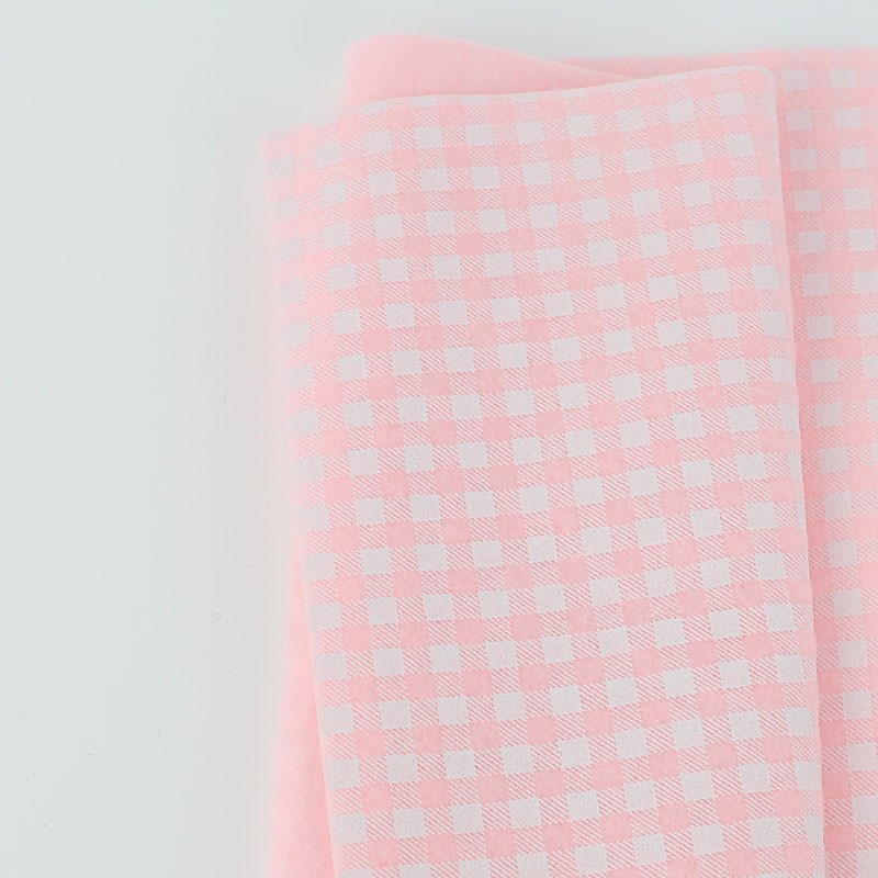 Filzstoff Bedruckt 50X90 cm kariert - Baby Pink