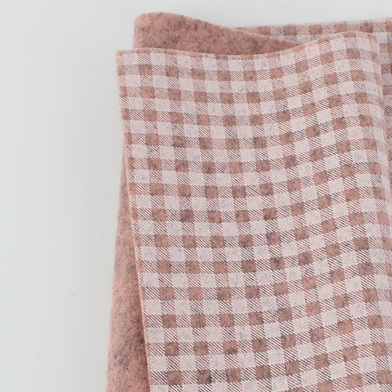 Dun Vilt Bedrukt 50X90 cm Geruit - Antiek Roze