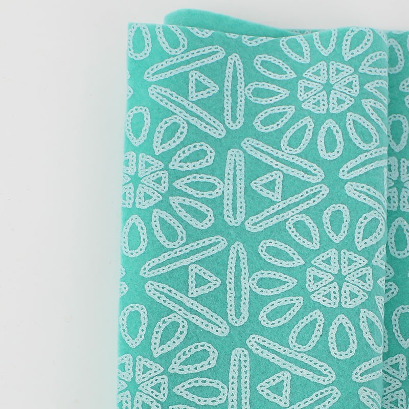 Tela De Fieltro Impreso 50X90 cm Azteca - Tiffany Green