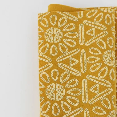 Dun Vilt Bedrukt 50X90 cm Azteca - Okergeel