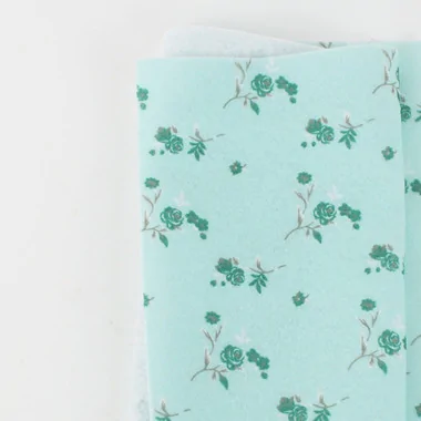 Tissu feutrine Roses imprimées 50X80 cm - Sarcelle