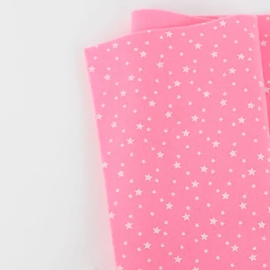 BedruckteFilzstoff 50X90 cm Sterne - Pink