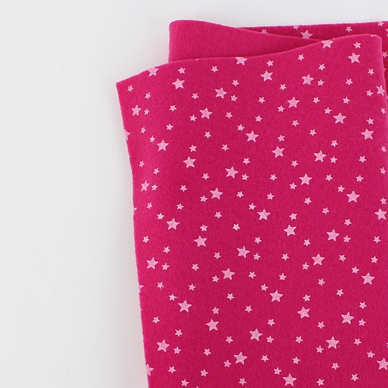 Filzstoff Bedruckte 50X90 cm Sterne - Fuchsia