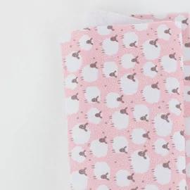 Pannolenci stampato pecorelle 50x90 cm - rosa|IDEEINFELTRO.COM