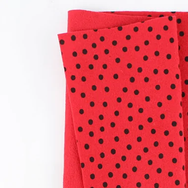 Vendita Online Pannolenci Stampato 50X90 Cm Pois Nero - Rosso