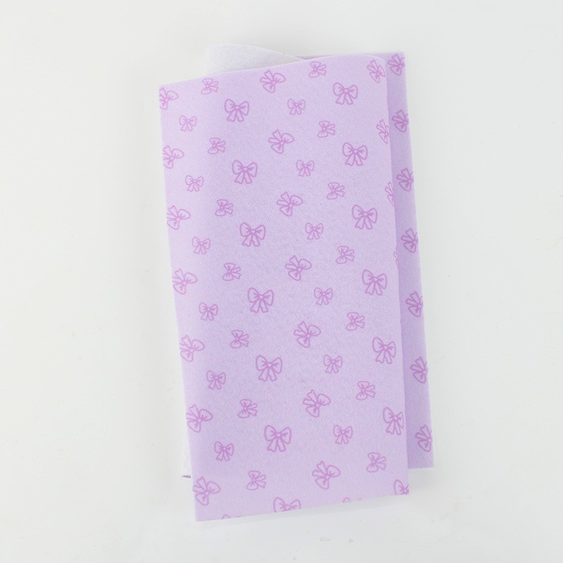 Pannolenci stampato 20x30 cm fiocchetti - glicine|IDEEINFELTRO.COM