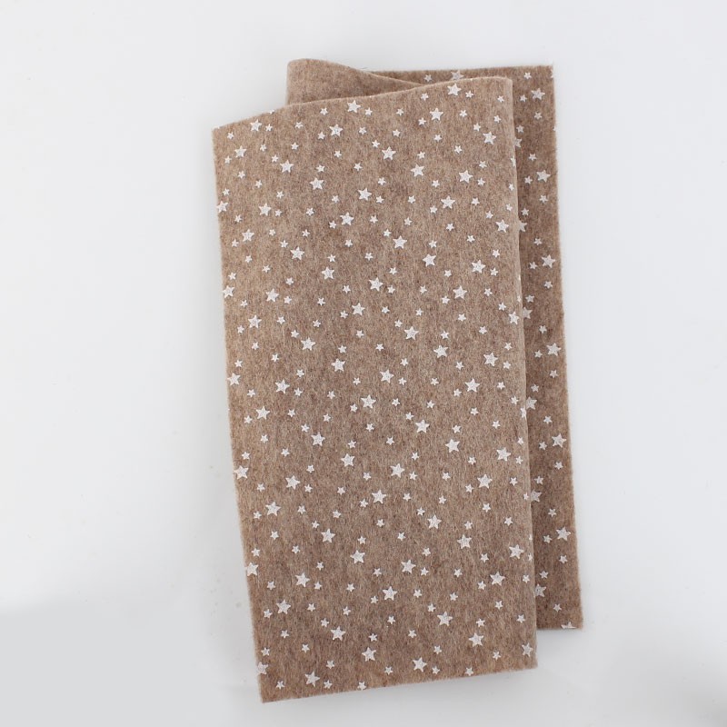 Tela De Fieltro Estrellas Estampadas 20X30 cm - Gris Tórtola