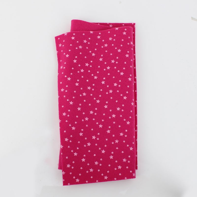 Filzstoff Bedruckte Sterne 20X30 cm - Fuchsia