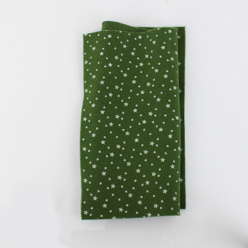 Fetru Moale Imprimat 20X30 cm Stele - Verde salvie