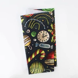 Mélange cadeau feutrine imprimé de noël 20x30 cm - noir