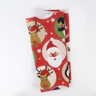 Estampado de navidad fieltro fino 20x30 cm caracteres - rojo