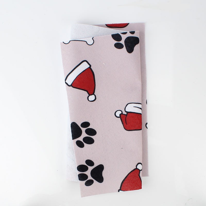 Weihnachten Bedruckte Bastelfilz 20x30 cm Hundedeko - Taubengrau