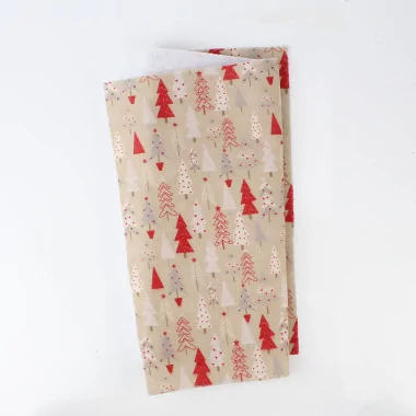 Estampado navideño fieltro fino 20x30 cm plantones decorados - beige