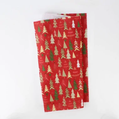 Estampado navideño fieltro fino 20x30 cm plantones decorados - rojo