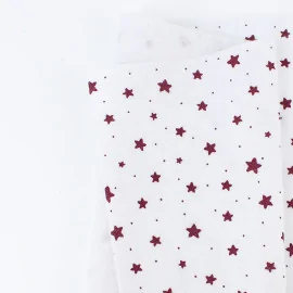 Estampado navideño fieltro fino estrellas 50x90 cm - blanco