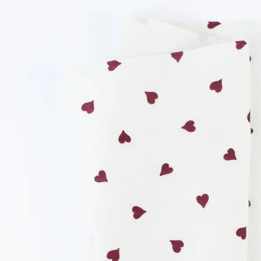 Pannolenci stampato 50x90 cm cuori rosso - bianco