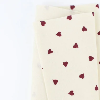 Pannolenci stampato 50x90 cm cuori rosso - panna