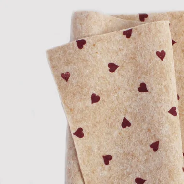 Pannolenci stampato 50x90 cm cuori rosso - beige melange