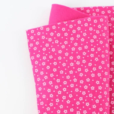 Cumpara On Line fetru moale Flower Print 50X90Cm 1Mm Fuchsia
