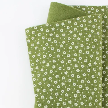 Buy On Line soft felt Flower Print 50X90Cm 1Mm Sage Green