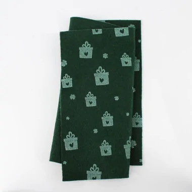 Cadeaux de noël imprimés feutrine 20x30 cm - vert foncé
