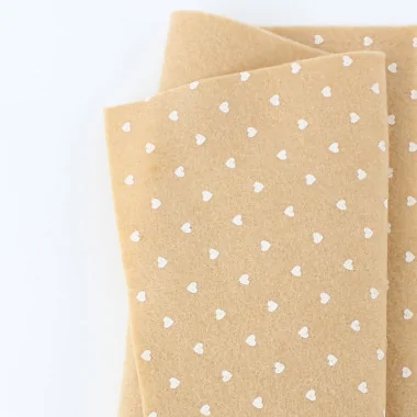 Pannolenci stampato 50x90 cm cuori - beige