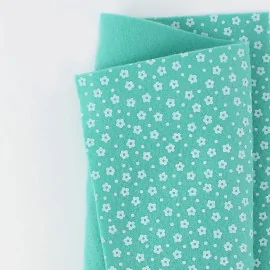 Comprar On Line tela de fieltro Estampado Flor 50X90Cm 1Mm Tiffany Green