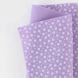 Online kaufen Filzstoff Blumendruck 50X90 cm 1mm Flieder