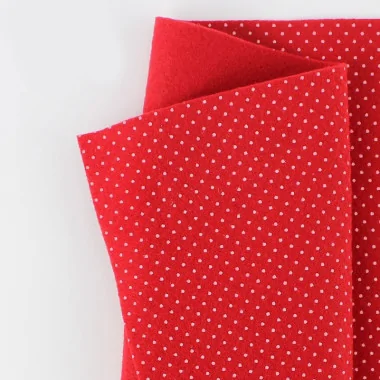Buy On Line soft felt Print Mini Polka Dots 50X90 cm 1Mm Red