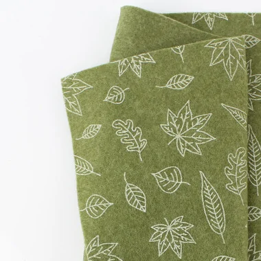 Fetru moale imprimat 50x90 cm frunze - salvie verde