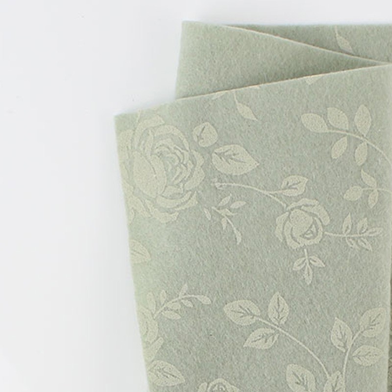 Venta on-line tela de fieltro rosa estampada 50X90 cm - Verde salvia