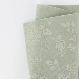 Pannolenci stampato rose 50x90 cm - verde salvia|IDEEINFELTRO.COM