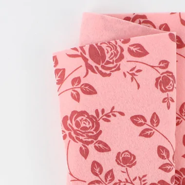 Online-Verkauf Filzstoff bedruckte Rose 50X90 cm - rosa