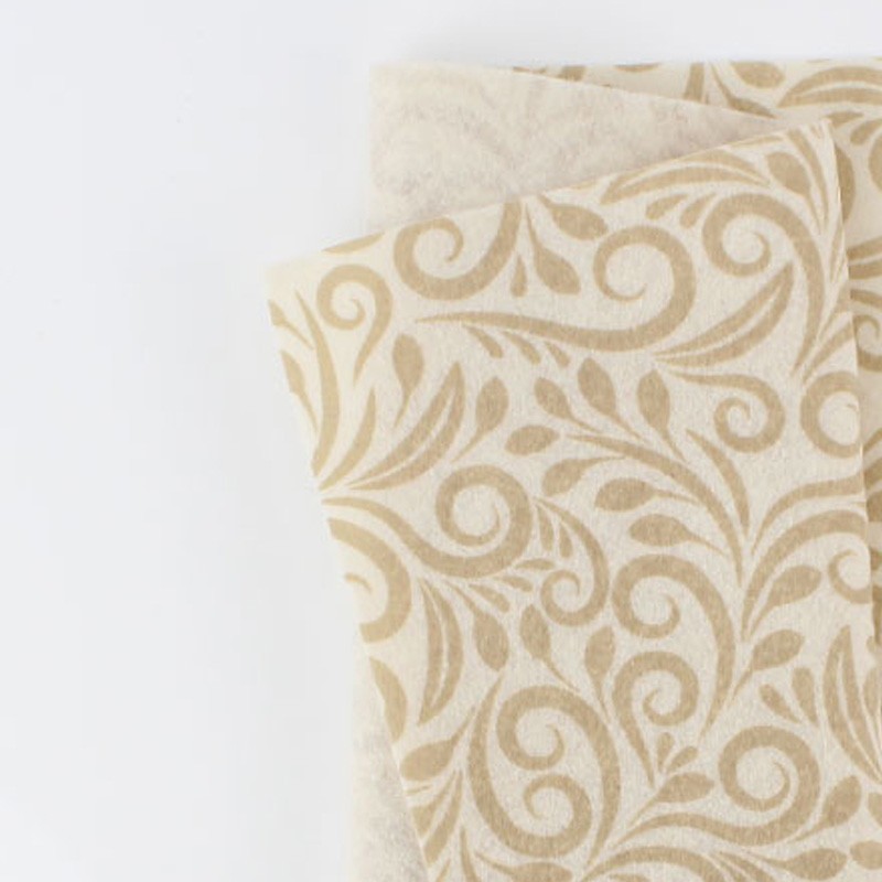 Sale on line soft felt Printed Trind 50X90 cm - Cream