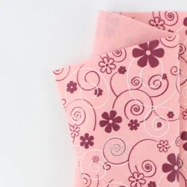 Venta on-line tela de fieltro flores estampadas 50X90 cm - rosa