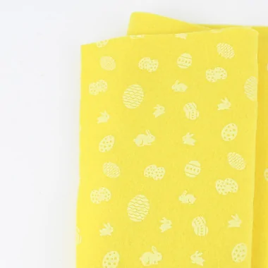 Pannolenci stampato pasqua 50x90 cm decorazioni miste - giallo