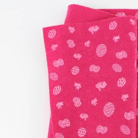 Pannolenci stampato pasqua 50x90 cm decorazioni miste - fucsia|IDEEINFELTRO.COM