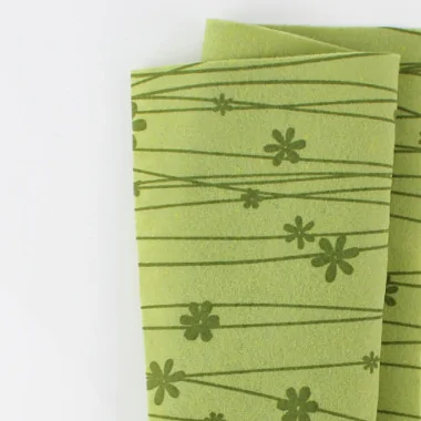 Vendita On Line Pannolenci Stampato Fiori 50X90 Cm  - Verde Mela