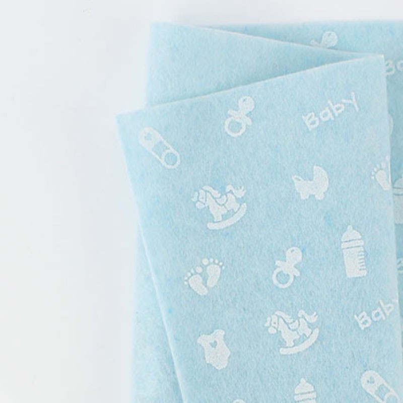 Vente en ligne tissu feutrine Imprimé bébé 50X90 cm 1Mm bleu clair