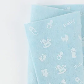 Sale on line soft felt Baby print 50X90 cm 1Mm light blue