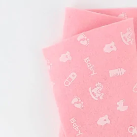 Pannolenci stampato baby 50x90 cm - rosa|IDEEINFELTRO.COM