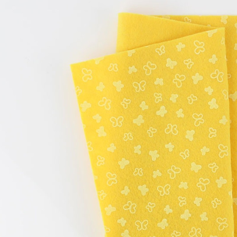Venta On Line tela de fieltro Estampado Mariposa Amarillo 50X90 cm 1Mm