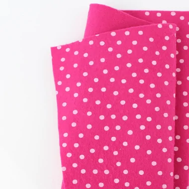Pannolenci stampato 50x90 cm pois - fucsia