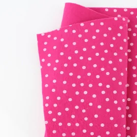 Bastelfilz Bedruckte 50x90 cm Tupfen - Fuchsia