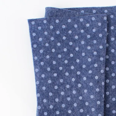 Pannolenci stampato 50x90 cm pois - blu scuro
