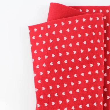 Pannolenci stampato 50x90 cm cuori - rosso